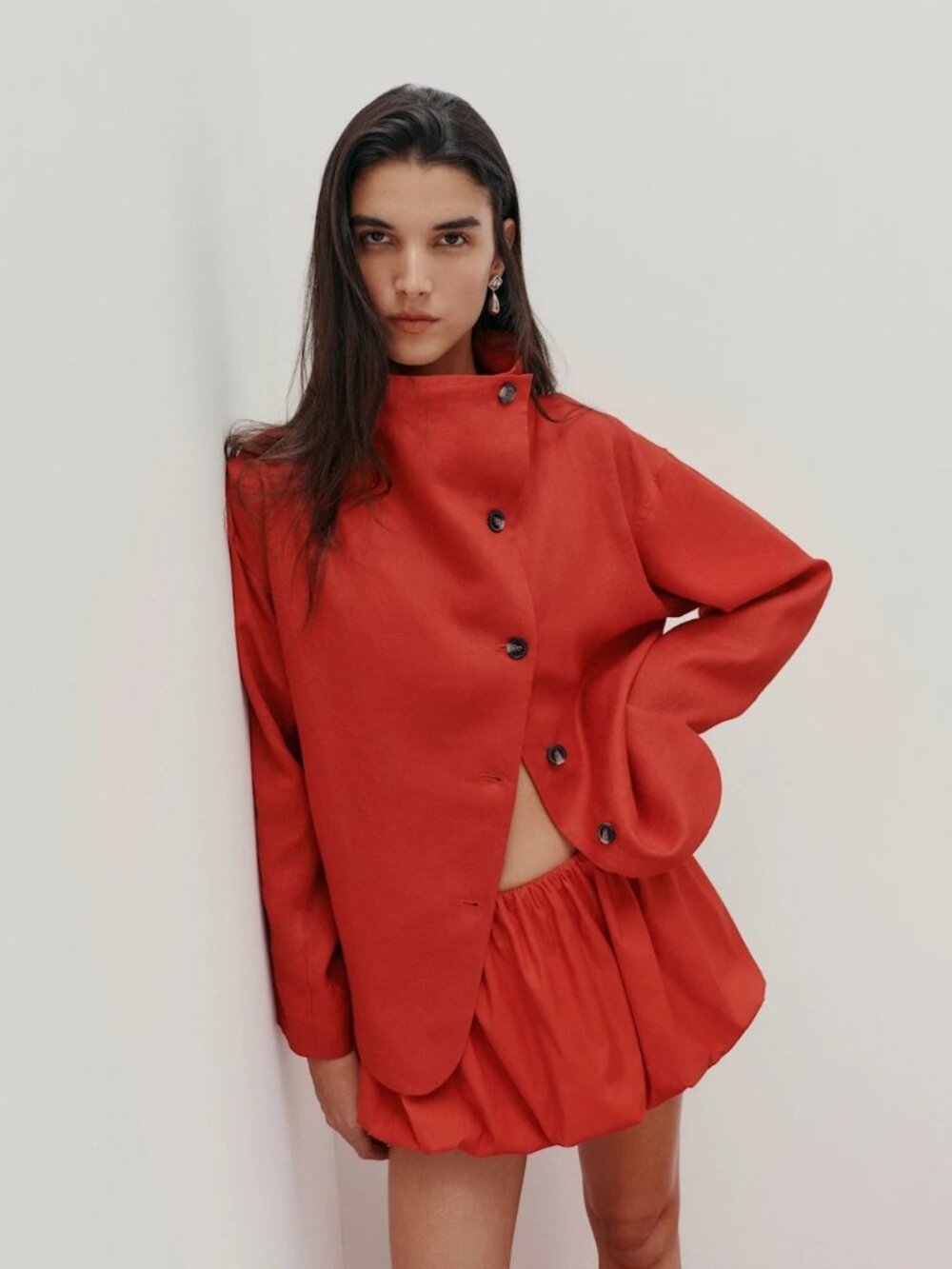 Reformation Blake Jacket In lipstick linen - Picture 2 of 5